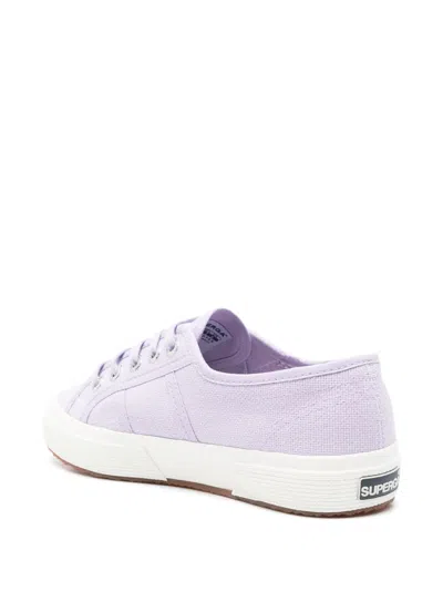 Superga 2750 Sneakers Menoptical White Nappa Leather Low Top Shoes Zogg1497 In Purple
