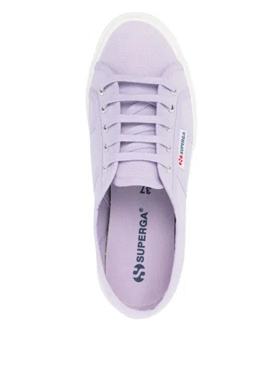 Superga 2750 Sneakers Menoptical White Nappa Leather Low Top Shoes Zogg1497 In Purple