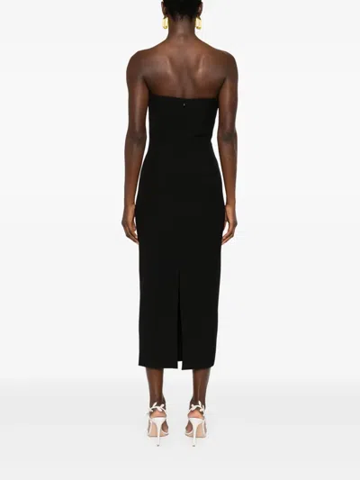 Roland Mouret Contrast-panel Midi Dress In Black