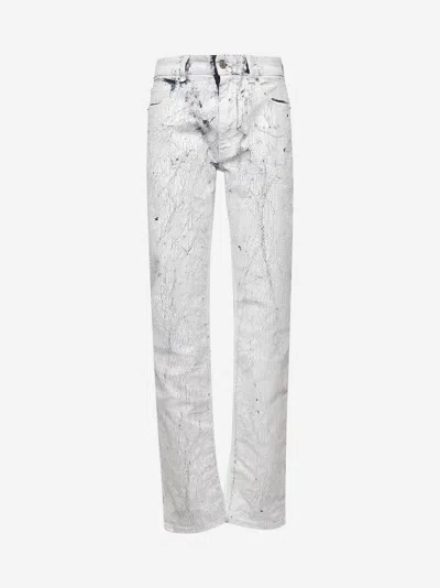 Mm6 Maison Margiela White Denim Painted Jeans