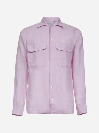 Tagliatore Pink Linen Shirt