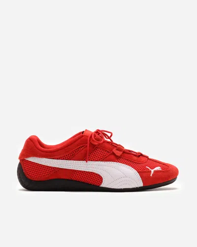 Puma 'speedcat' Red Sneakers With Logo Print On The Side And Logo Lettering On The Side In Leather Unisex In Red