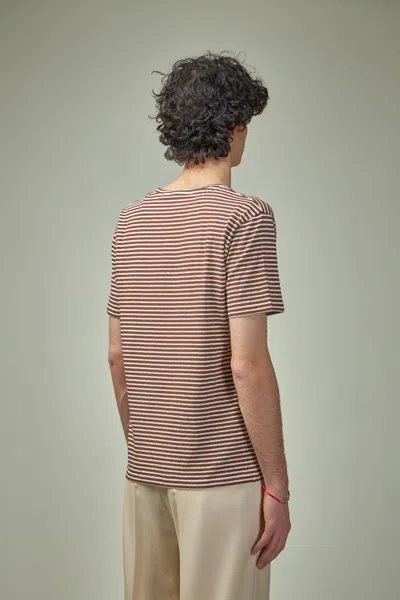 Valentino Striped Cotton T-shirt With Chez Print In There Is No Color Specification For This Product.