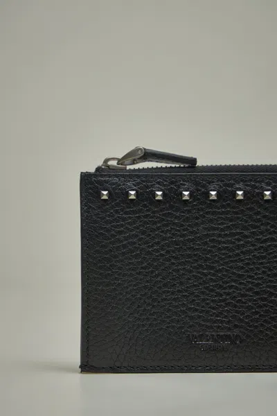 Valentino Rockstud Wallet In Grainy Calfskin In There Is No Color Specification For This Product.