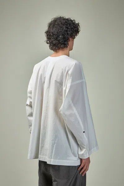 Jan-jan Van Essche Tunic#38 Oversized Long Sleeve Tunic With Roll-up Sleeves Cotton Hemp Poplin In White