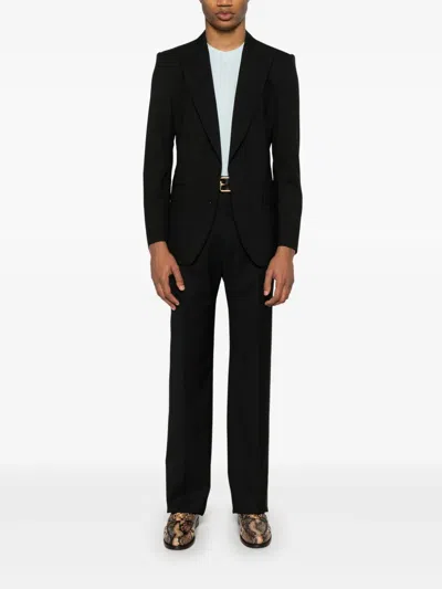 Tom Ford Cotton Blend Crewneck T-shirt In Blue