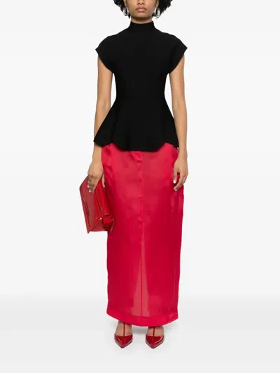 Khaite Lucian Maxi Skirt In Red
