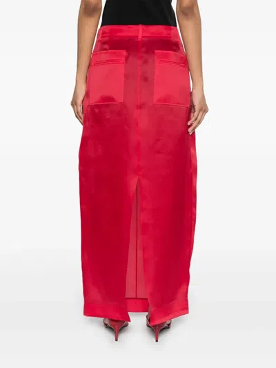 Khaite Lucian Maxi Skirt In Red