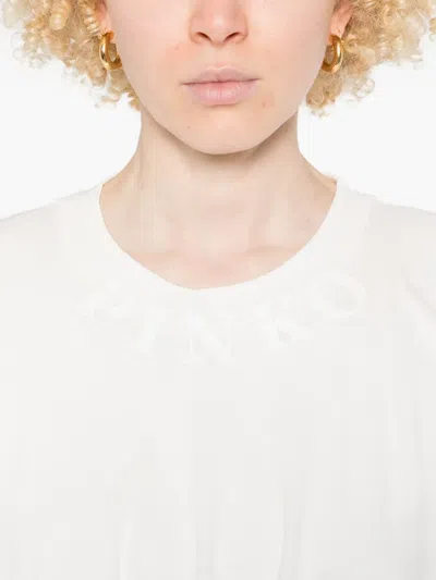 Pinko Cotton 'torrone' T-shirt In White In White