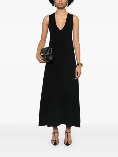Khaite Keran Midi Dress In Black