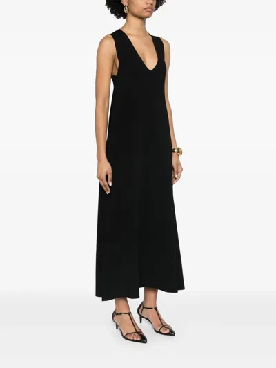 Khaite Keran Midi Dress In Black