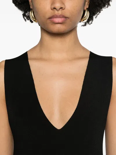 Khaite Keran Midi Dress In Black