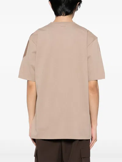 Alexander Mcqueen Men's Large Skull-print T-shirt In 褐色