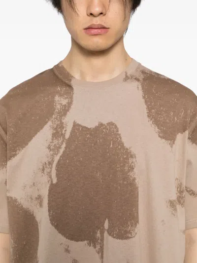 Alexander Mcqueen Men's Large Skull-print T-shirt In 褐色