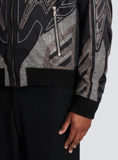 Balmain All-over Embroidered Jacket With Studs In Black