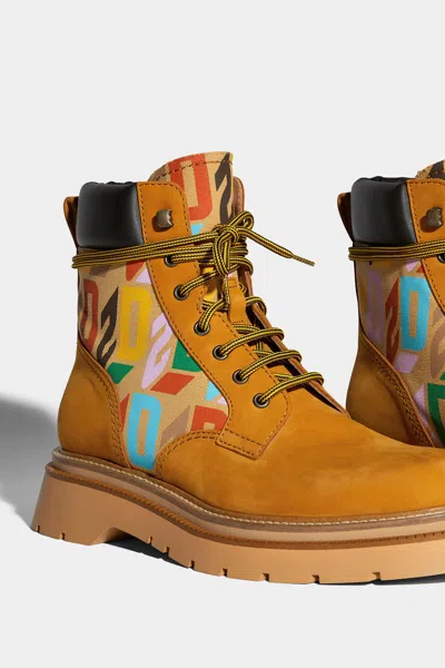 Dsquared2 Ankle-length Lace-up Boots In Multicolor