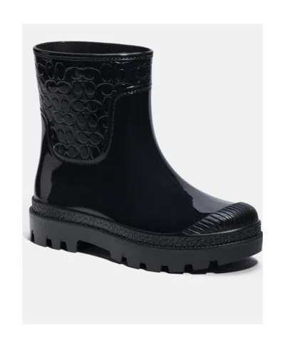 Coach Round-headed Short Boots In Black