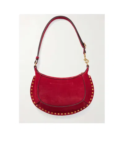 Isabel Marant Oskan Moon Shoulder Bag With Adjustable Strap In Red