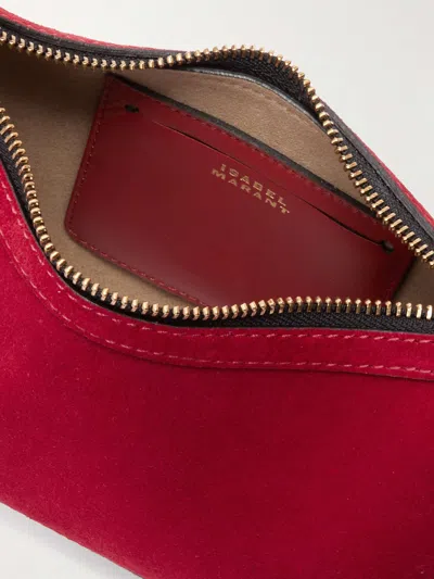 Isabel Marant Oskan Moon Shoulder Bag With Adjustable Strap In Red