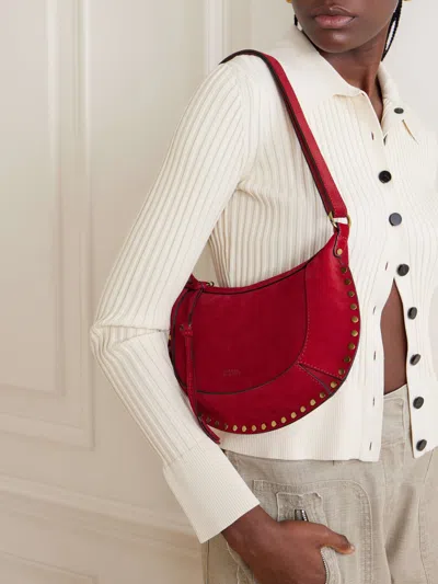 Isabel Marant Oskan Moon Shoulder Bag With Adjustable Strap In Red