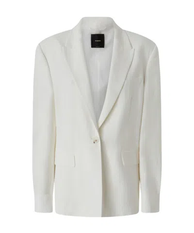 Pinko Tailored White Blazer With Single Button Closure In White