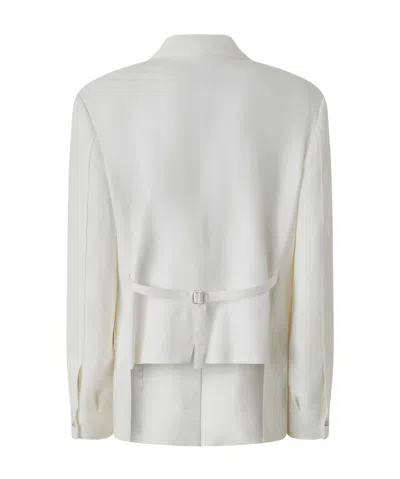 Pinko Tailored White Blazer With Single Button Closure In White