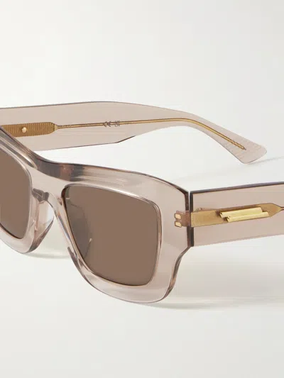 Bottega Veneta Square-frame Acetate Sunglasses In Brown
