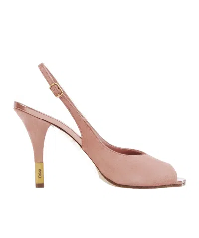 Chloé Heeled Flower Sandal In Pink
