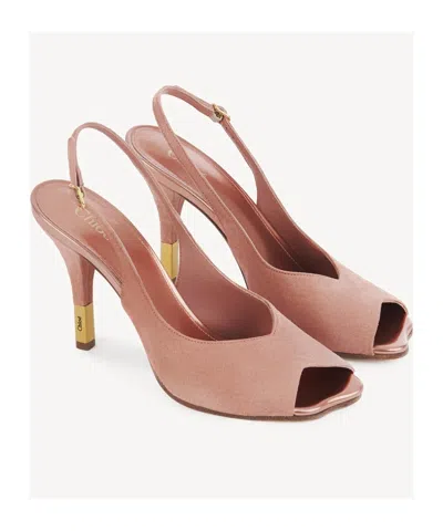 Chloé Heeled Flower Sandal In Pink