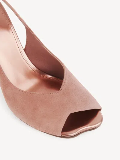 Chloé Heeled Flower Sandal In Pink