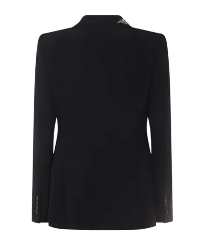 Alexander Mcqueen Embellished Padded-shoulders Blazer In Black