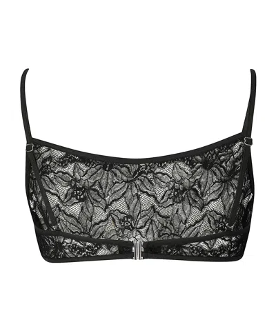 Dries Van Noten Floral Stretch-lace Bralette In Black