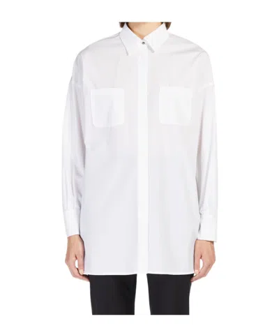Max Mara Studio Button-up Long-sleeved Shirt In White