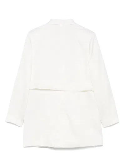 Balmain Double-breasted Jacket In White