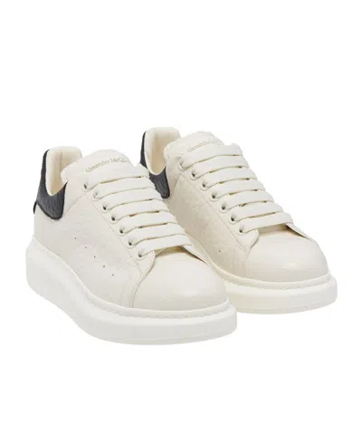 Alexander Mcqueen Oversized Sneakers In White And Beige Calfskin  In White