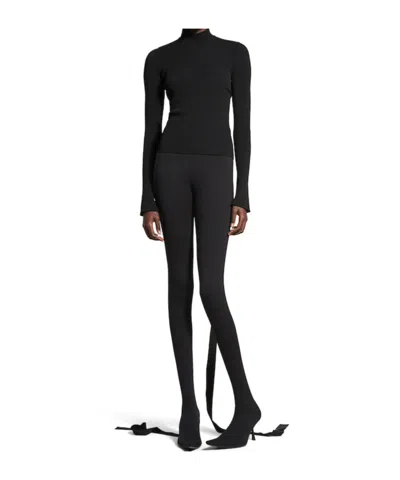 Balenciaga Lace-back Fitted Rollneck In Black