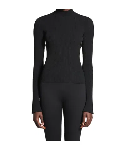 Balenciaga Lace-back Fitted Rollneck In Black