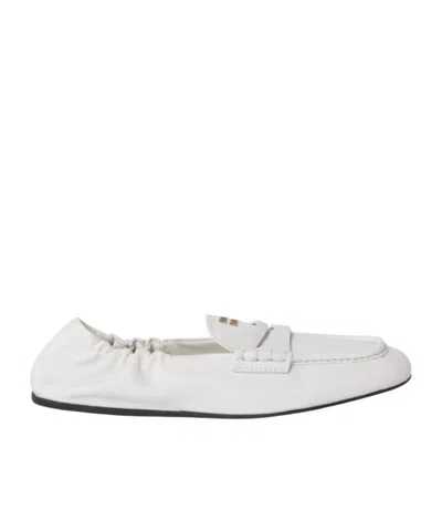 Miu Miu Mocassini In Nappa Bianca Donna In White