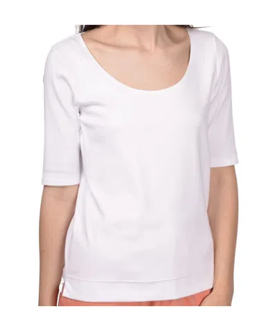 Gran Sasso Wide-neck Cotton Top In White