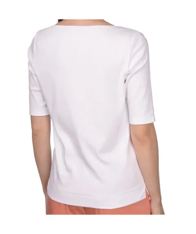 Gran Sasso Wide-neck Cotton Top In White