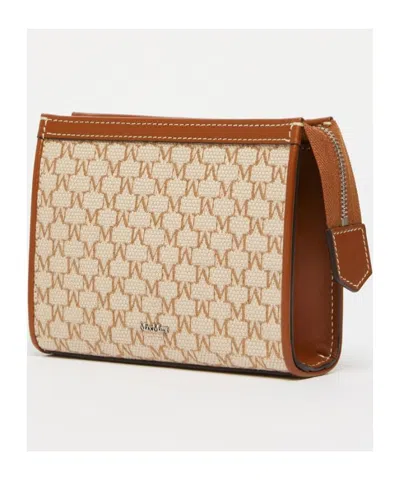 Max Mara Zipper Shoulder Bag In Hazelnut Brown