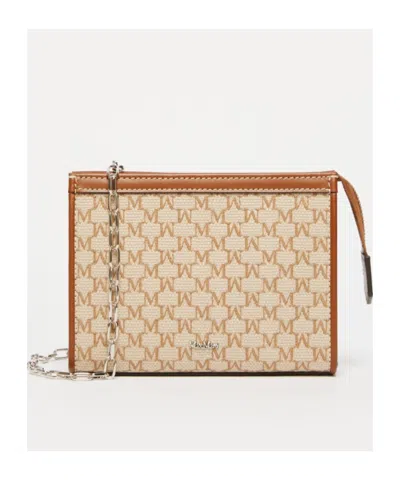 Max Mara Zipper Shoulder Bag In Hazelnut Brown