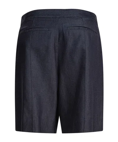 Alexander Mcqueen Tailored Shorts With Back Pockets And Belt Loops In Blue