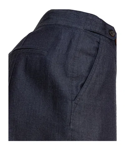 Alexander Mcqueen Tailored Shorts With Back Pockets And Belt Loops In Blue