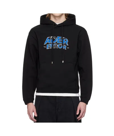 Ader Error Long-sleeved Hooded Sweatshirt In Black