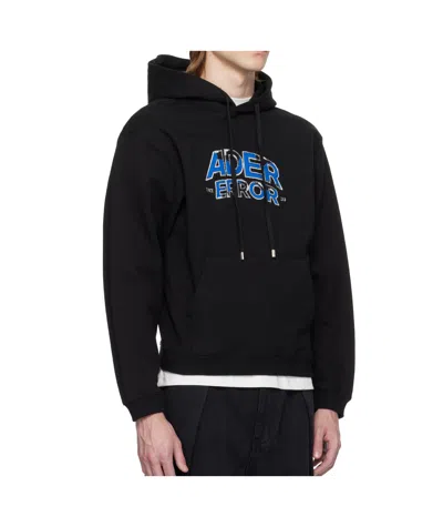 Ader Error Long-sleeved Hooded Sweatshirt In Black