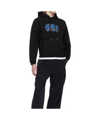 Ader Error Long-sleeved Hooded Sweatshirt In Black