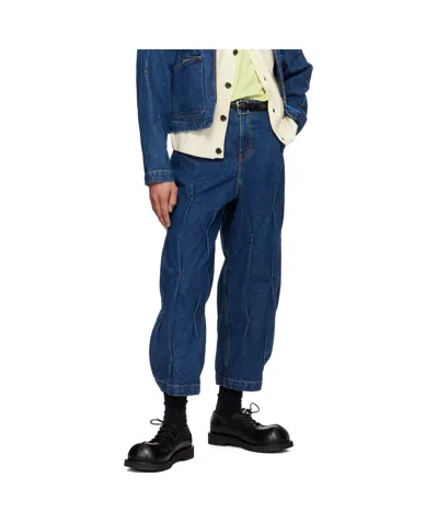 Ader Error Jeans With Belt Loops In Blue