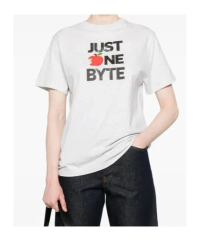Coperni Grey Graphic Crew Neck T-shirt In White
