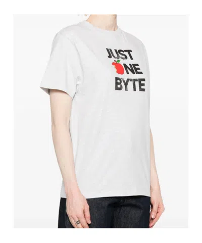 Coperni Grey Graphic Crew Neck T-shirt In White